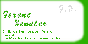 ferenc wendler business card